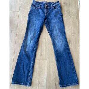 Wrangler Bootcut Western Blue Denim  Womens Sz 9X34 Rodeo Cowgirl Wear Stitch